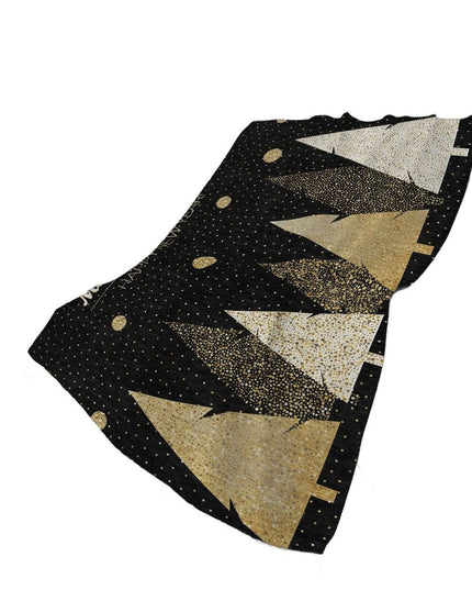 50" X 70" Midnight Gold And Ivory Polka Dots Polyester Woven Plush Throw Blanket