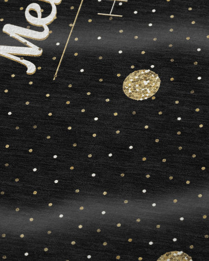 50" X 70" Midnight Gold And Ivory Polka Dots Polyester Woven Plush Throw Blanket