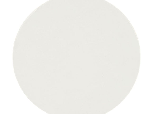 31" White Cement Round Drum Coffee Table