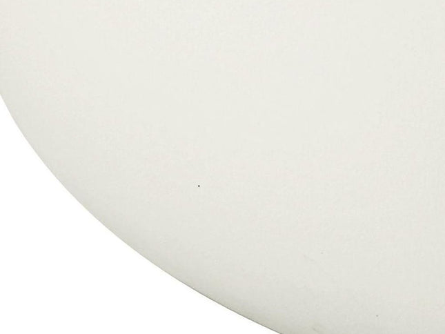 31" White Cement Round Drum Coffee Table