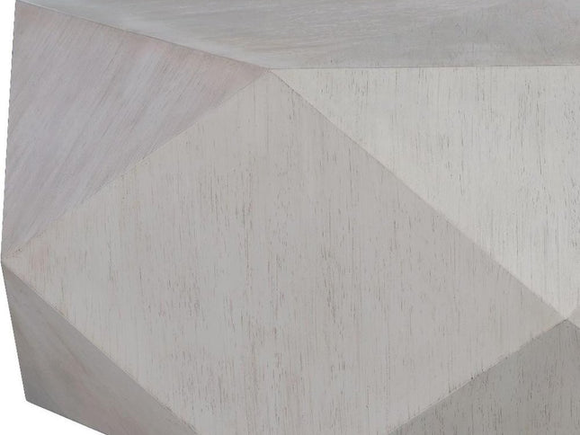 50" Gray Wood Hexagon Distressed Block Coffee Table