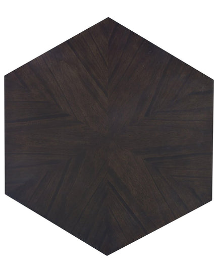 50" Black Wood Hexagon Block Coffee Table