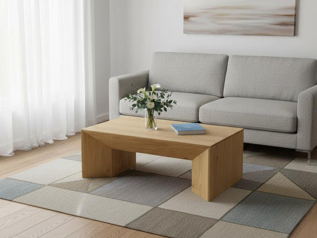 53" Oak Wood Sled Coffee Table