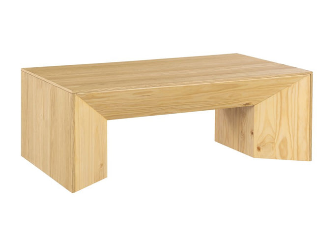 53" Oak Wood Sled Coffee Table