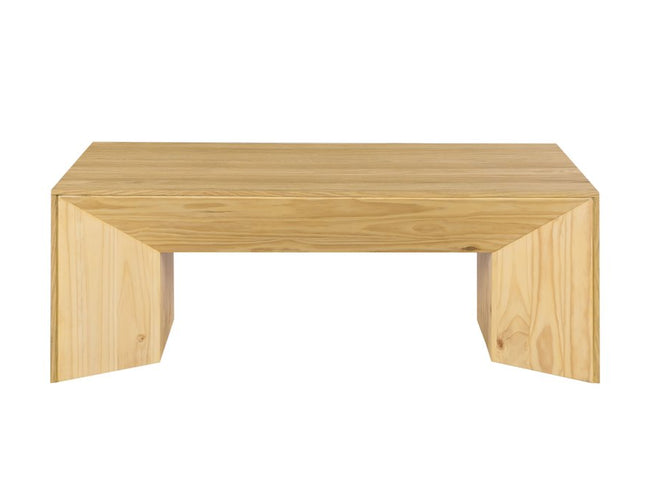 53" Oak Wood Sled Coffee Table