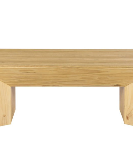 53" Oak Wood Sled Coffee Table