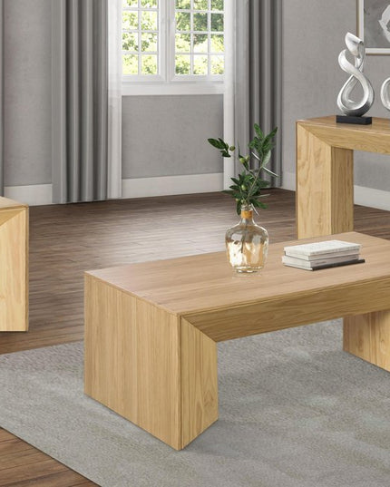 53" Oak Wood Sled Coffee Table