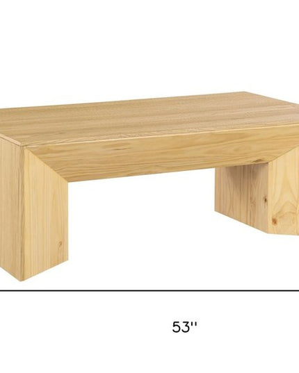 53" Oak Wood Sled Coffee Table