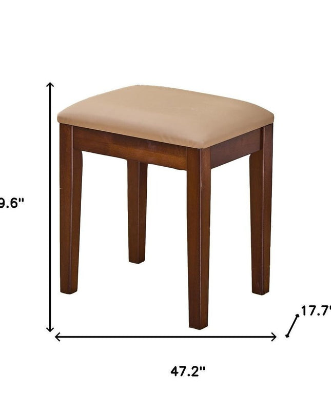 47" Brown Wood Lighted Single Drawer Dresser