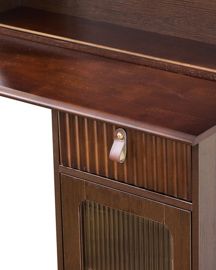 47" Brown Wood Lighted Single Drawer Dresser