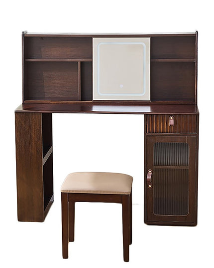 47" Brown Wood Lighted Single Drawer Dresser