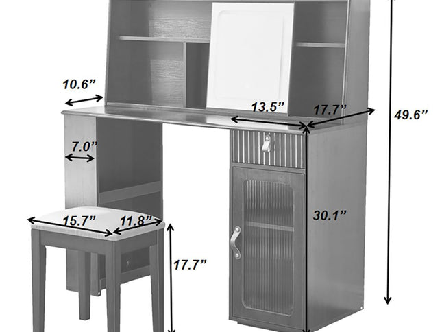 47" Brown Wood Lighted Single Drawer Dresser