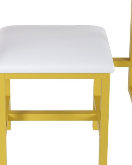 31" White Wood Lighted Two Drawer Dresser