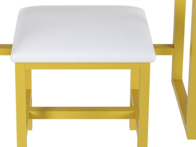 31" White Wood Lighted Two Drawer Dresser