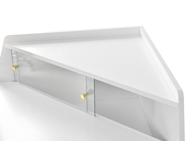 56" White Wood Lighted Single Drawer Dresser