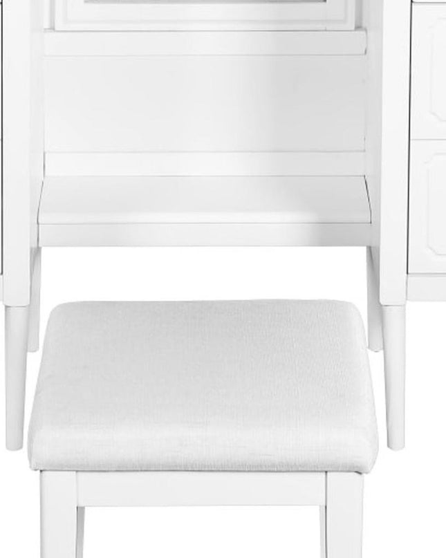 47" White Wood Six Drawer Dresser