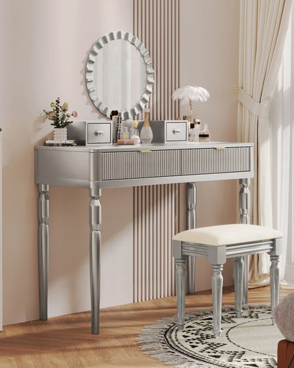 39" Silver Wood Two Drawer Dresser