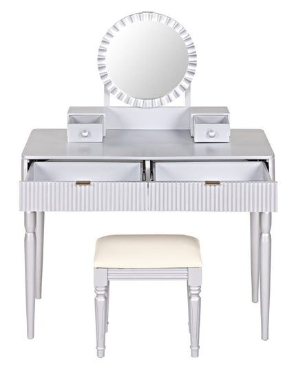 39" Silver Wood Two Drawer Dresser