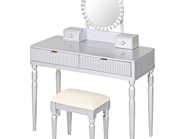 39" Silver Wood Two Drawer Dresser