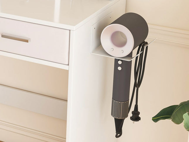 28" White Wood Lighted Two Drawer Dresser