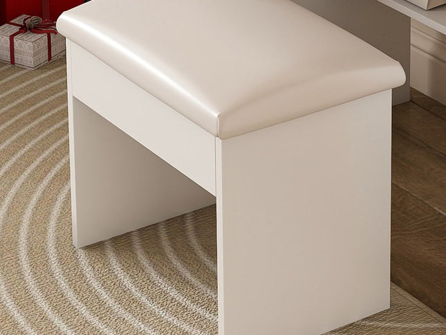 43" White Wood Lighted Two Drawer Dresser