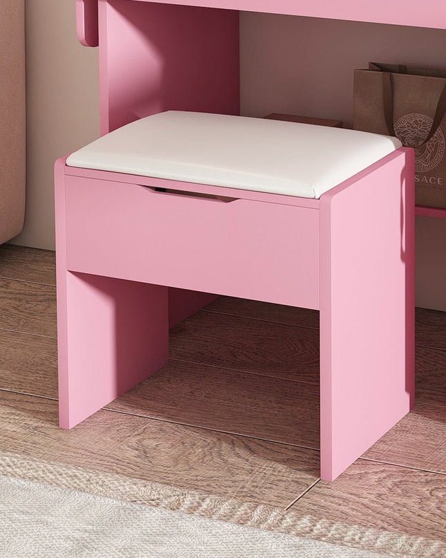 43" Pink Wood Lighted Two Drawer Dresser