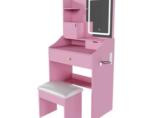 24" Pink Wood Lighted Two Drawer Dresser