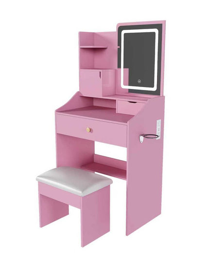 24" Pink Wood Lighted Two Drawer Dresser