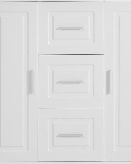 59" White Wood Lighted Three Drawer Dresser