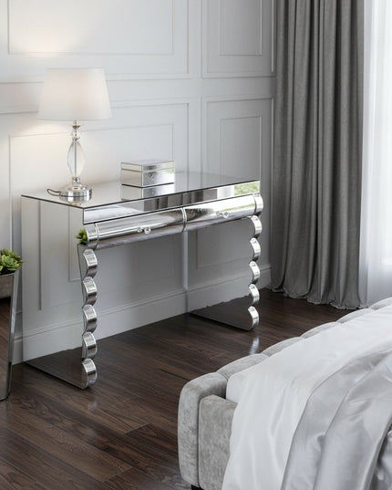 39" Silver Wood Two Drawer Dresser