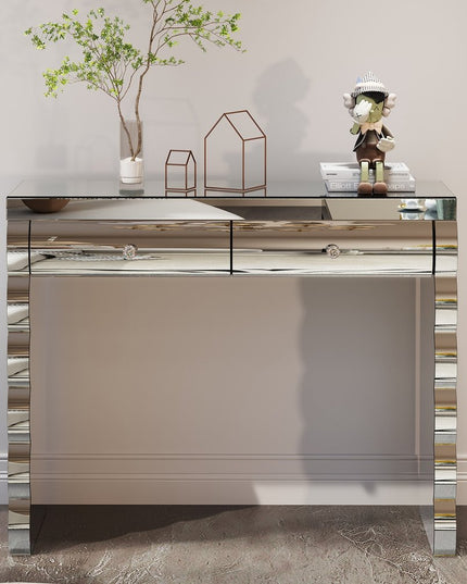 39" Silver Wood Two Drawer Dresser