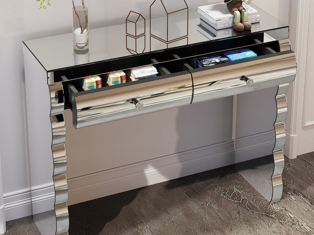 39" Silver Wood Two Drawer Dresser