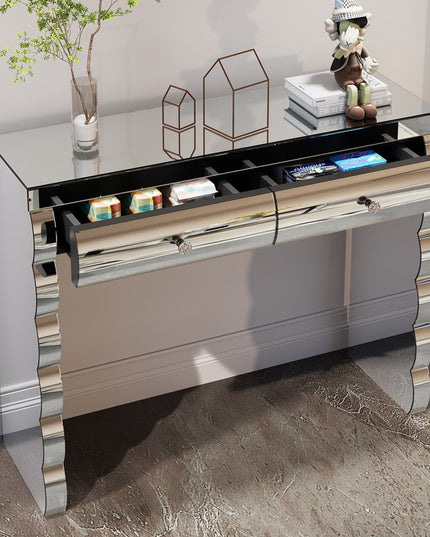 39" Silver Wood Two Drawer Dresser