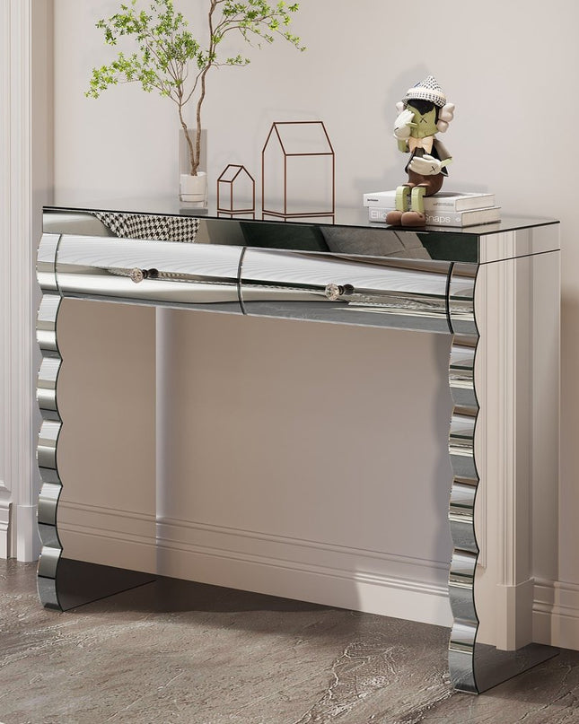 39" Silver Wood Two Drawer Dresser