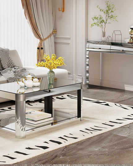 39" Silver Wood Two Drawer Dresser