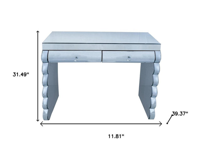 39" Silver Wood Two Drawer Dresser