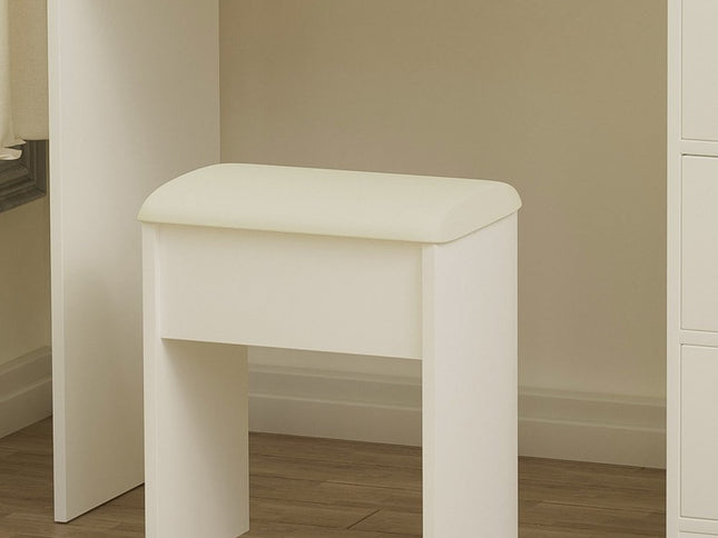 47" White Wood Lighted Seven Drawer Dresser