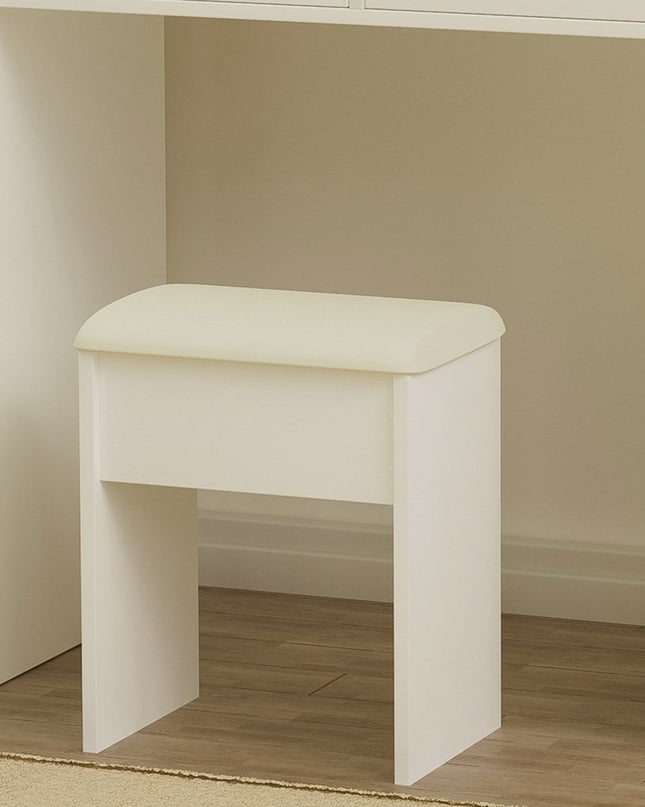 47" White Wood Lighted Seven Drawer Dresser