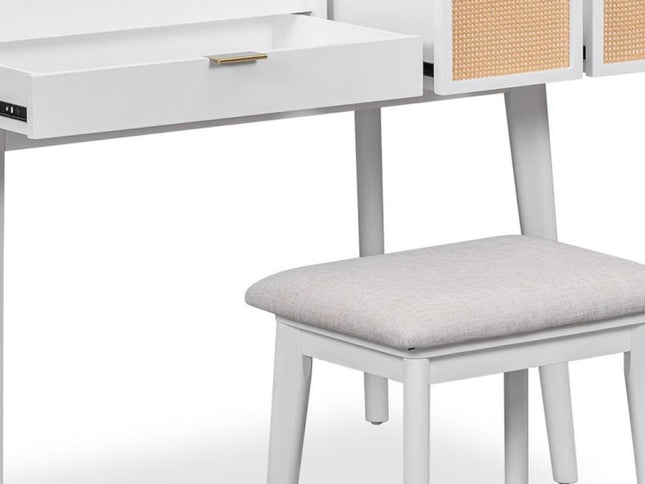 43" White Wood Four Drawer Dresser