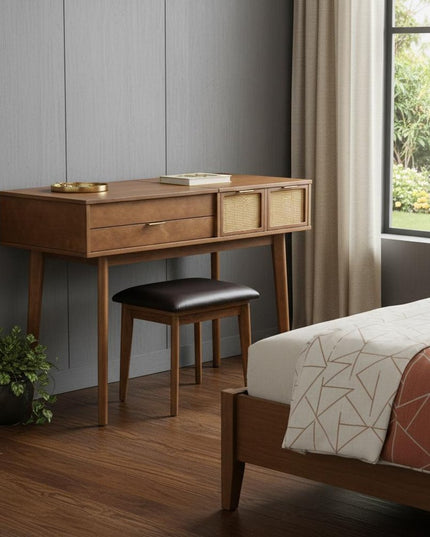 43" Brown Wood Four Drawer Dresser