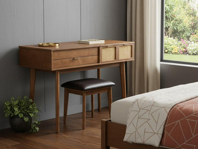 43" Brown Wood Four Drawer Dresser