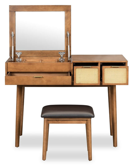 43" Brown Wood Four Drawer Dresser