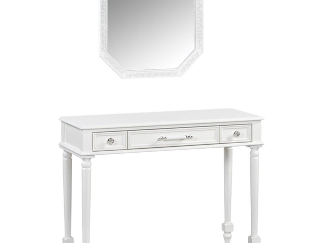 39" White Wood Three Drawer Dresser