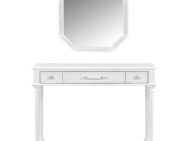 39" White Wood Three Drawer Dresser