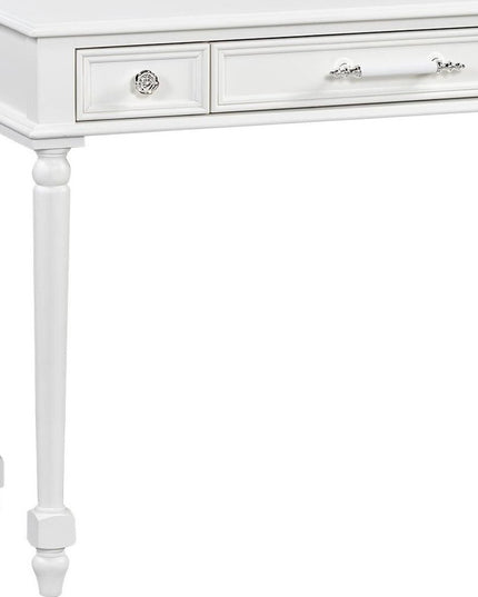 39" White Wood Three Drawer Dresser