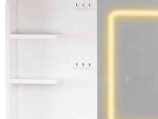 32" White Wood Lighted Two Drawer Dresser