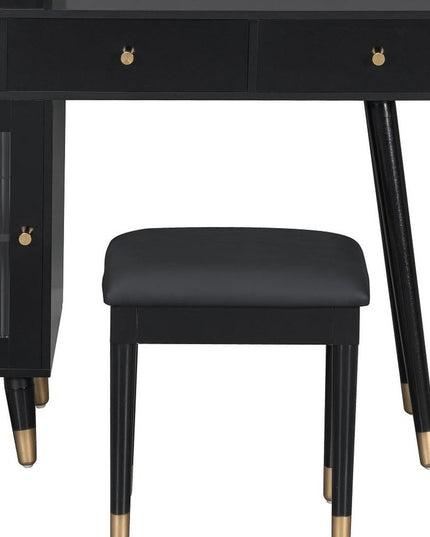 44" Black Wood Two Drawer Dresser