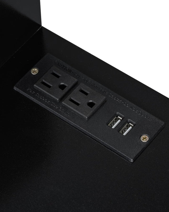 44" Black Wood Two Drawer Dresser