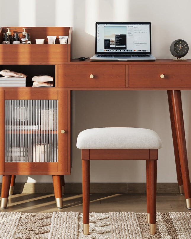 44" Brown Wood Two Drawer Dresser