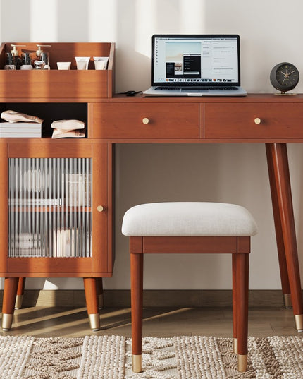 44" Brown Wood Two Drawer Dresser